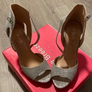 Silver stiletto heel